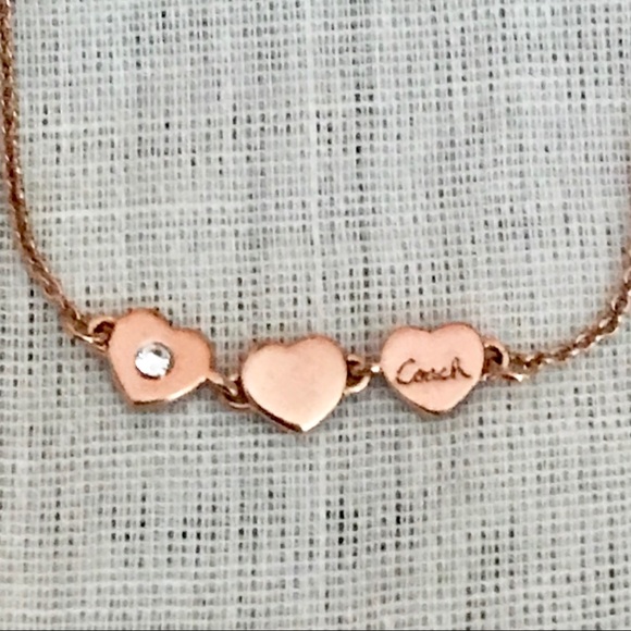 🔥GONE TMRO Coach Rose Gold Hearts Brclt - Picture 2 of 5